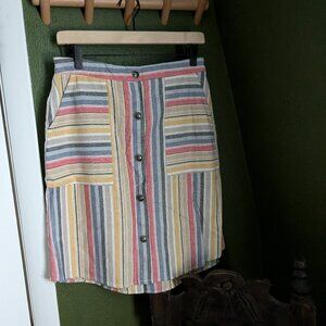Vintage colorful linen blend skirt